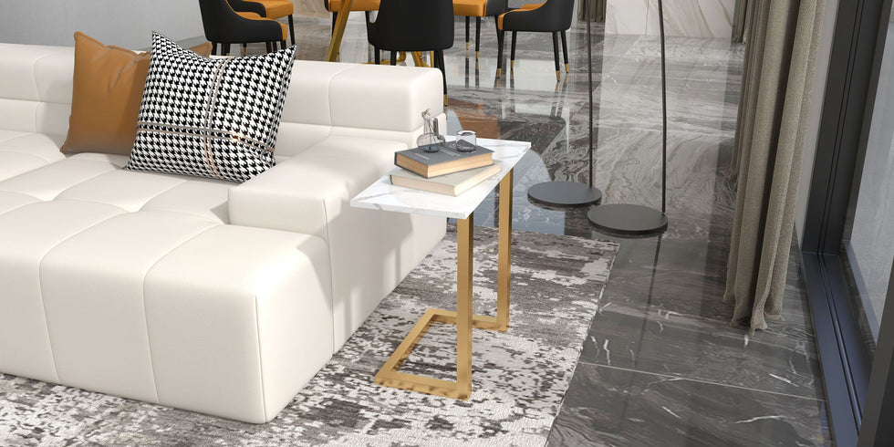 HMR - C-Shaped 26" Rectangle Side Table