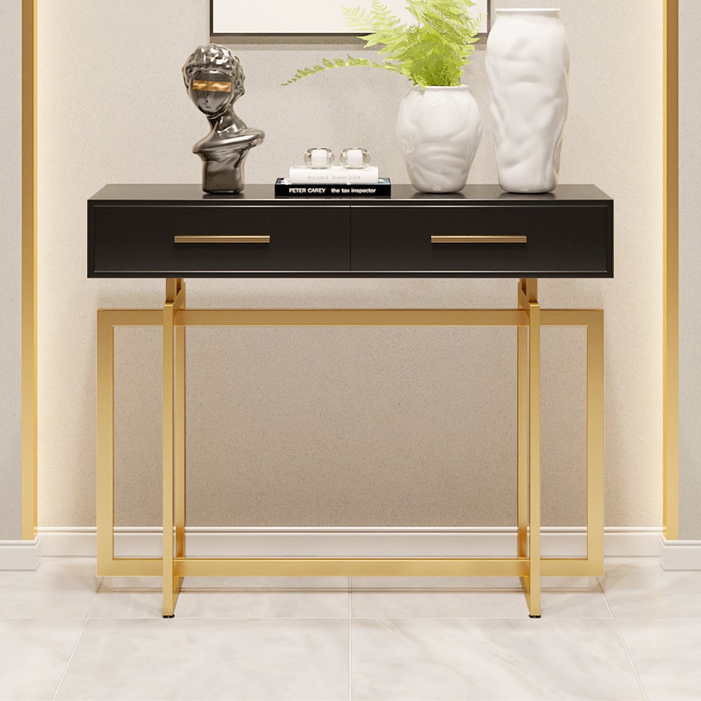 HMR - Modern Narrow 40" Console Table with Storage Drawers
