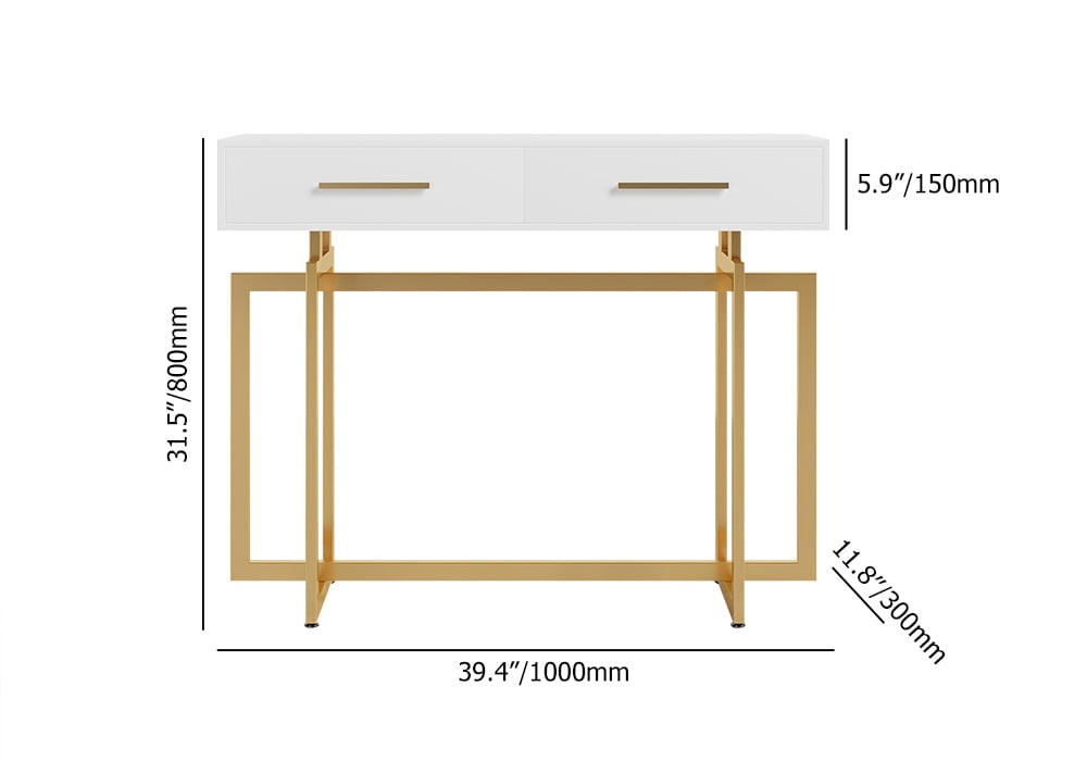 HMR - Modern Narrow 40" Console Table with Storage Drawers