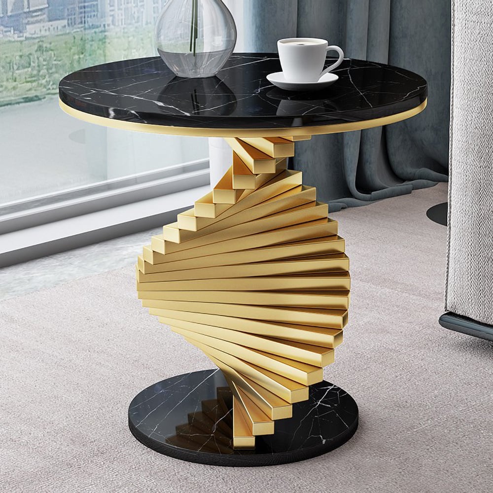 HMR - Round Side Table with Metal Frame