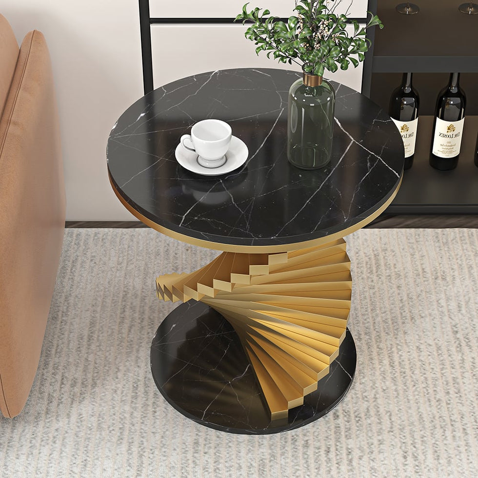 HMR - Round Side Table with Metal Frame