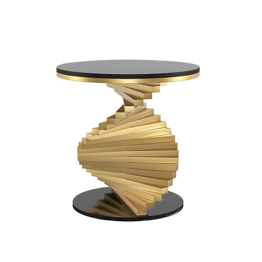 HMR - Round Side Table with Metal Frame