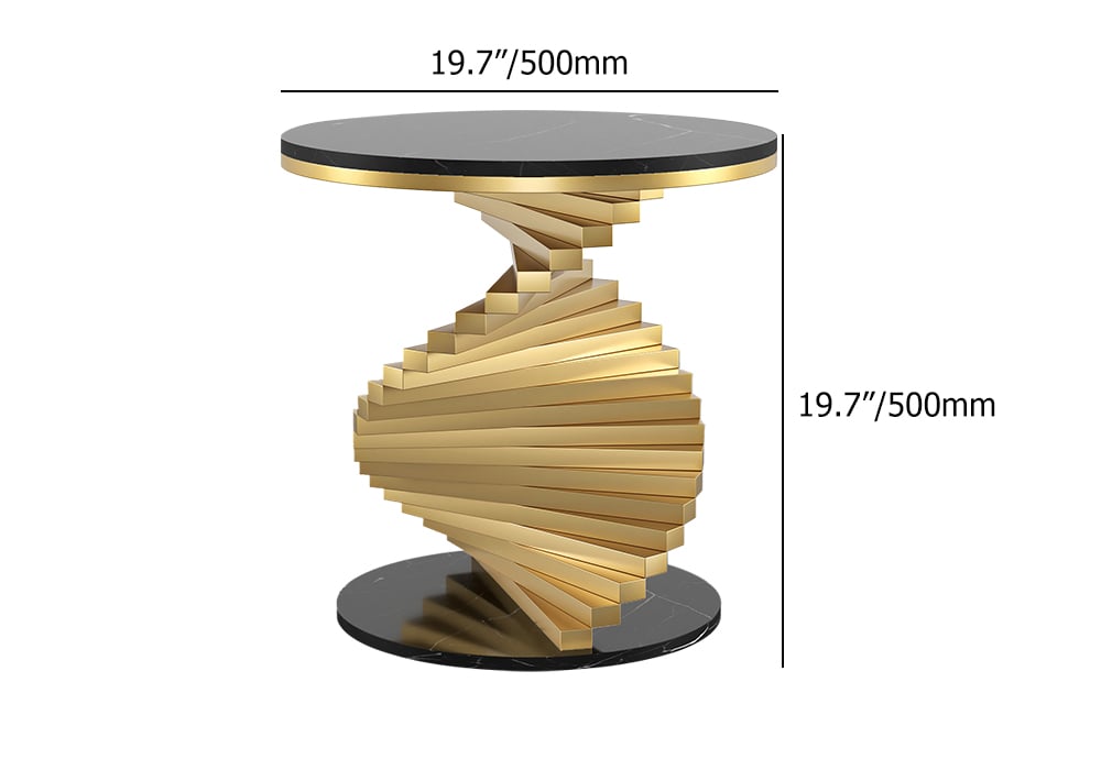 HMR - Round Side Table with Metal Frame