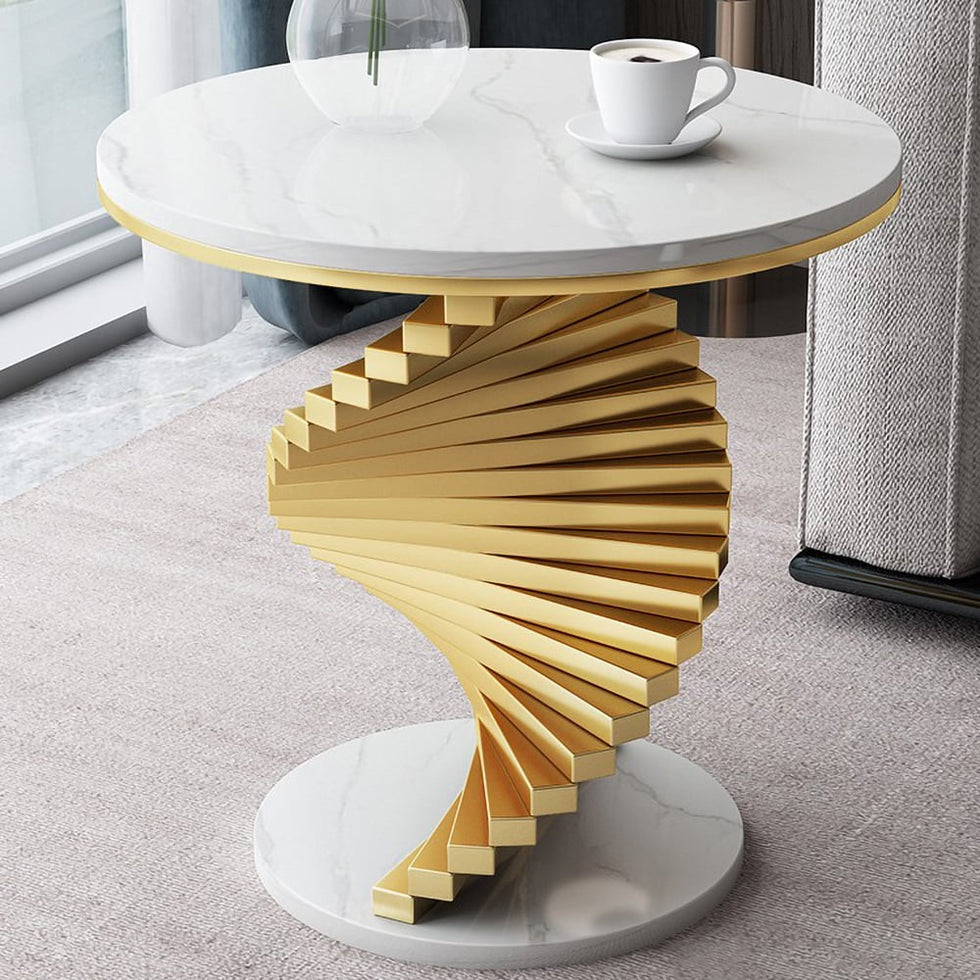 HMR - Round Side Table with Metal Frame