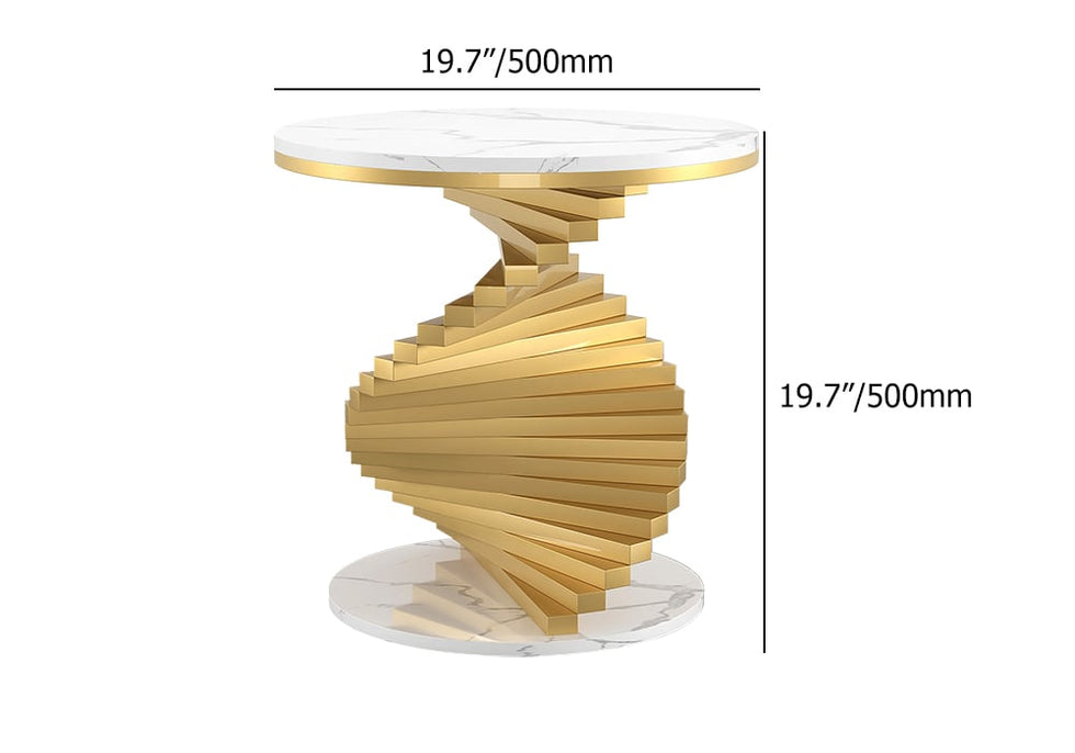 HMR - Round Side Table with Metal Frame