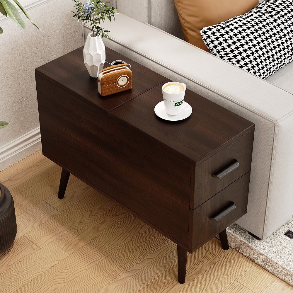 HMR - Modern Rectangle End Table with Drawers