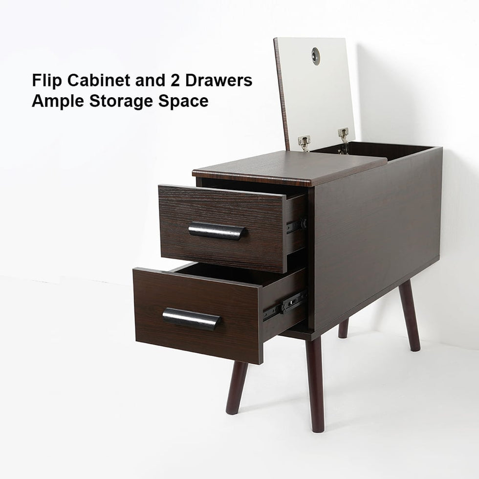 HMR - Modern Rectangle End Table with Drawers