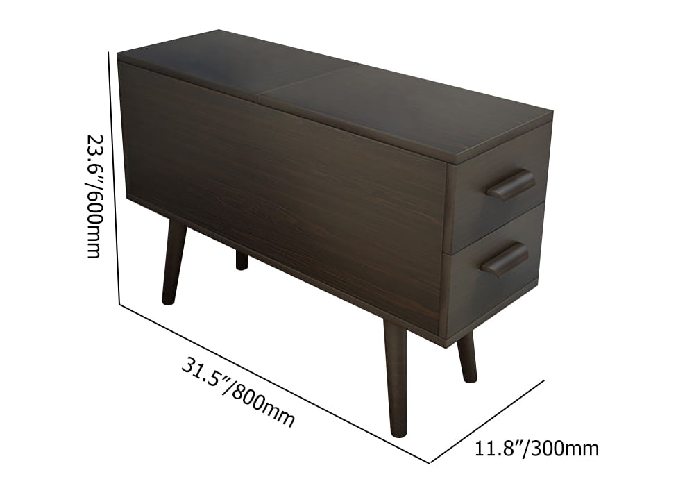 HMR - Modern Rectangle End Table with Drawers