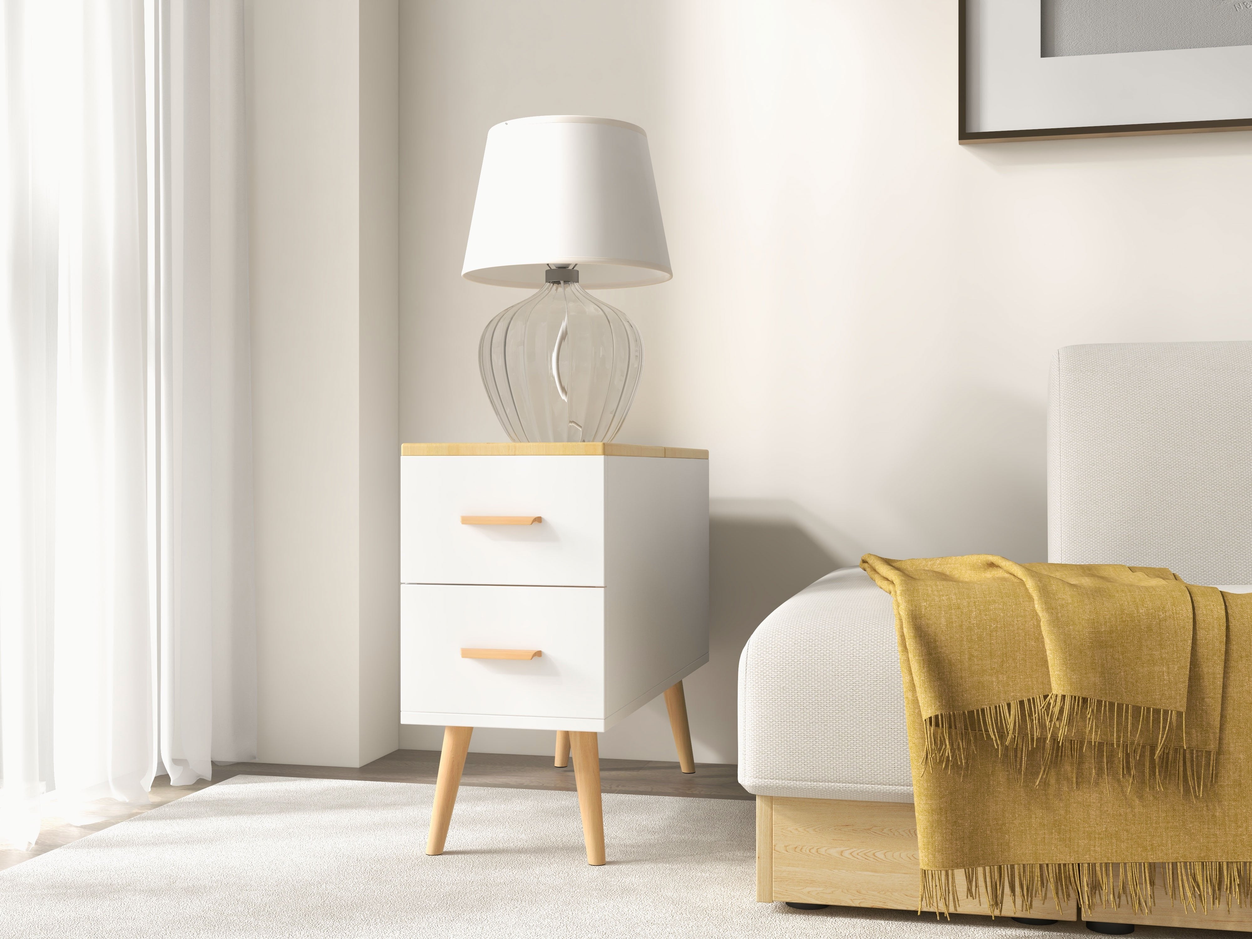 HMR - Modern Rectangle End Table with Drawers
