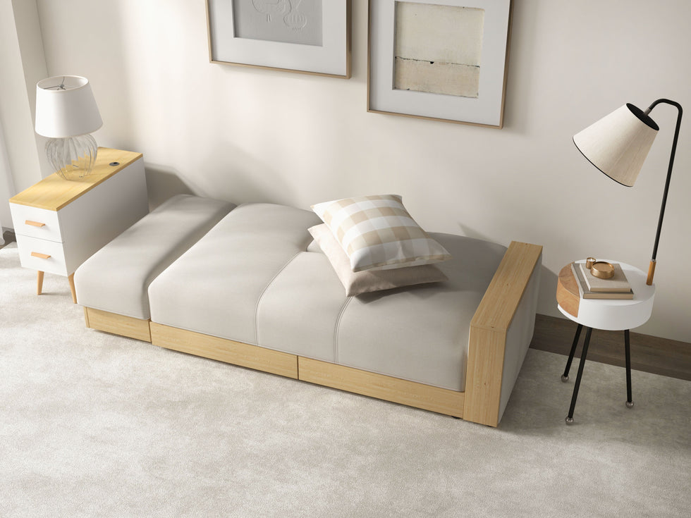 HMR - Modern Rectangle End Table with Drawers