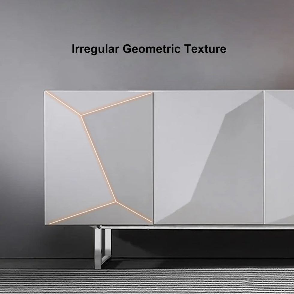 HMR - 71" Modern Wood Sideboard and Buffets with 4 Doors Adjustable Shelves