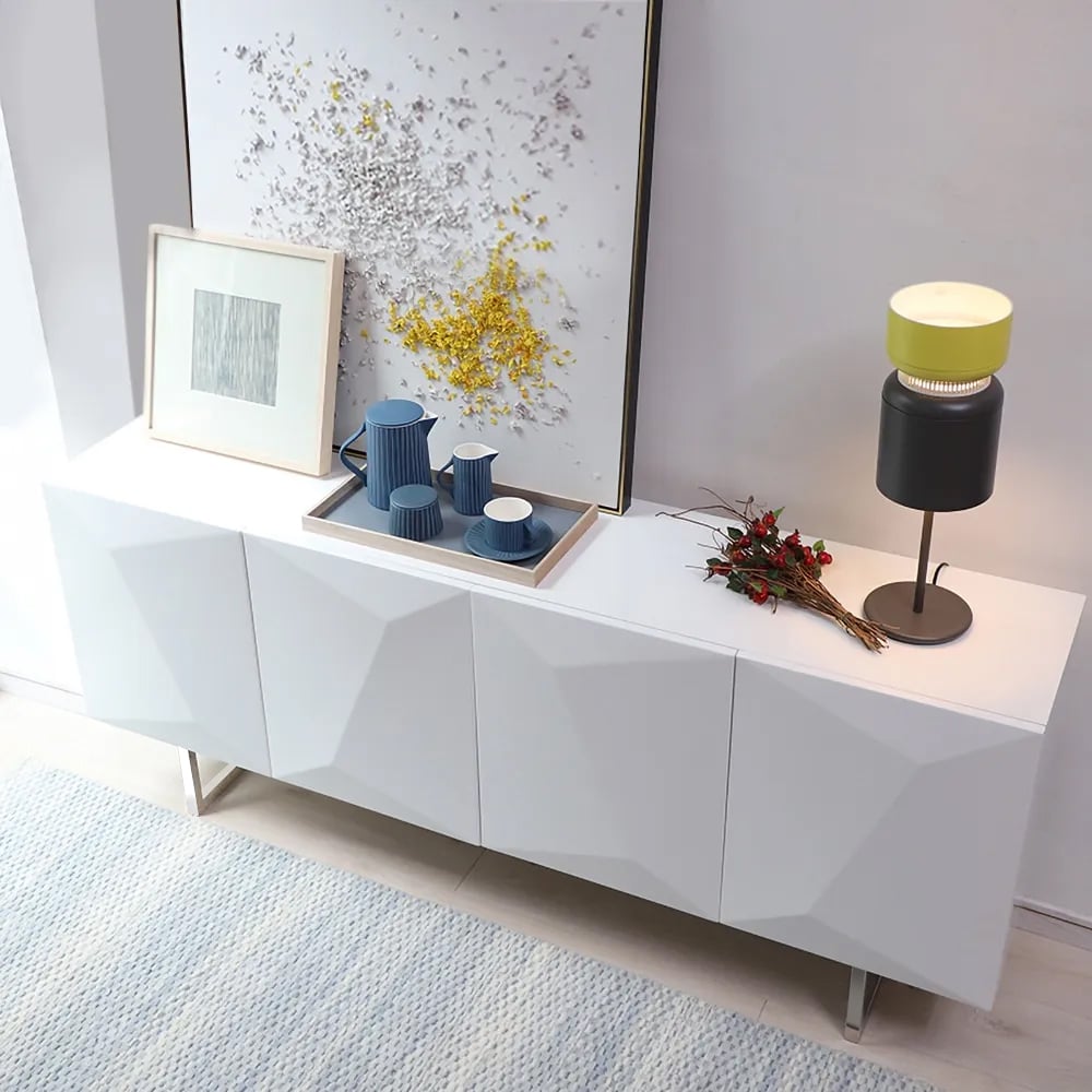 HMR - 71" Modern Wood Sideboard and Buffets with 4 Doors Adjustable Shelves