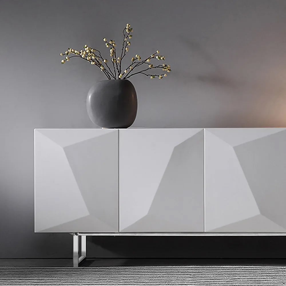 HMR - 71" Modern Wood Sideboard and Buffets with 4 Doors Adjustable Shelves