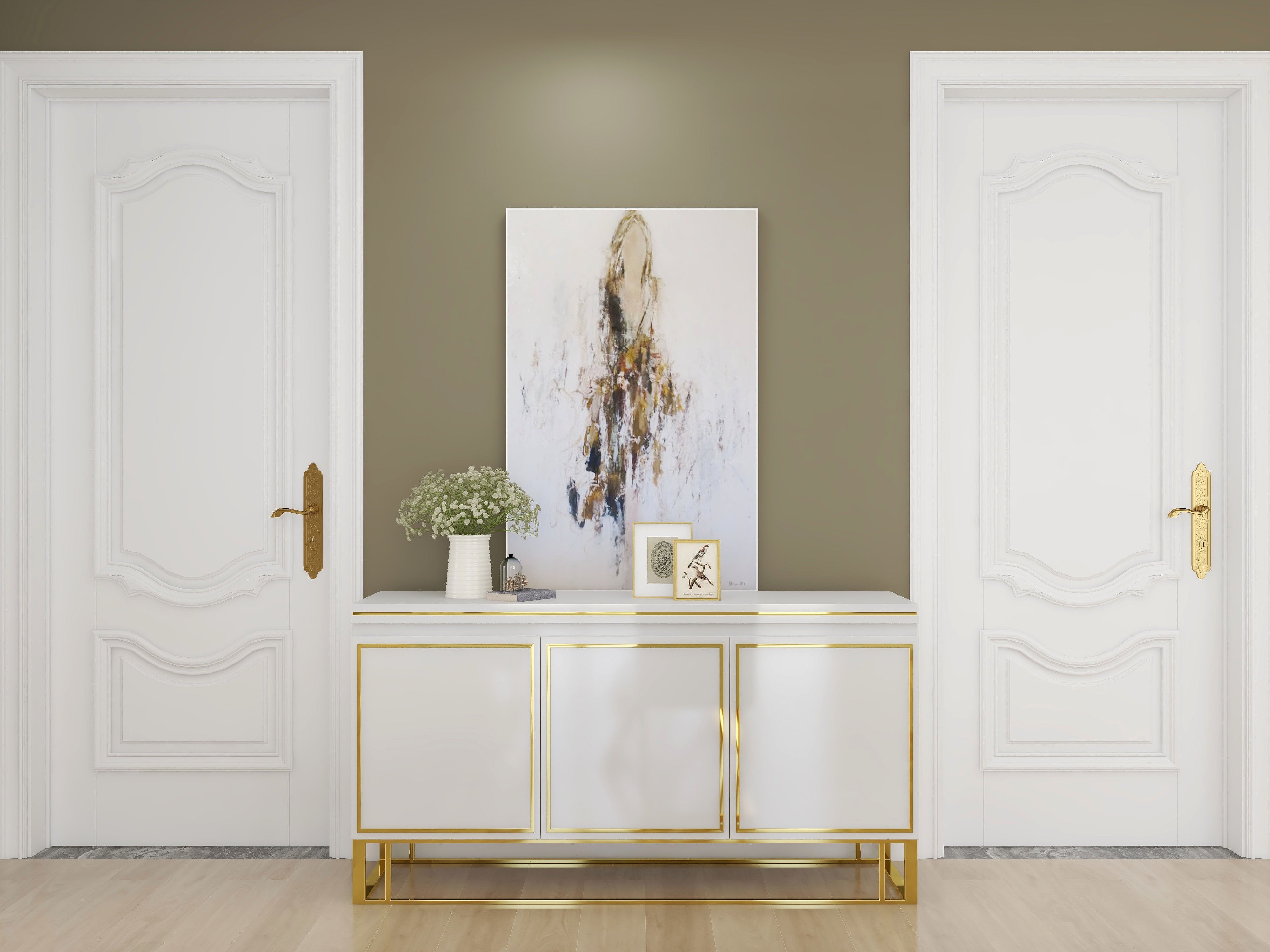 HMR - Medally 59" Sideboard Buffet Cabinet with Storage