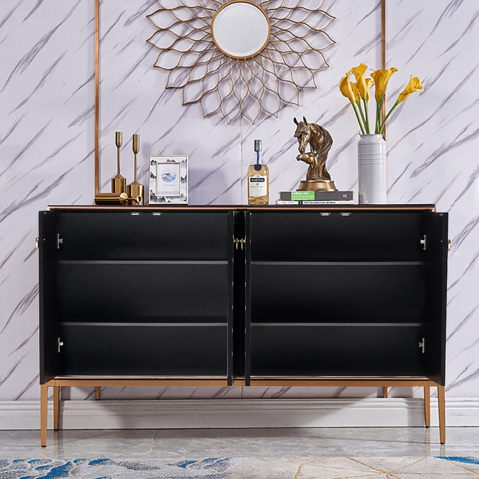 HMR - Modern 59" Sideboards Buffet with Doors & Shelves
