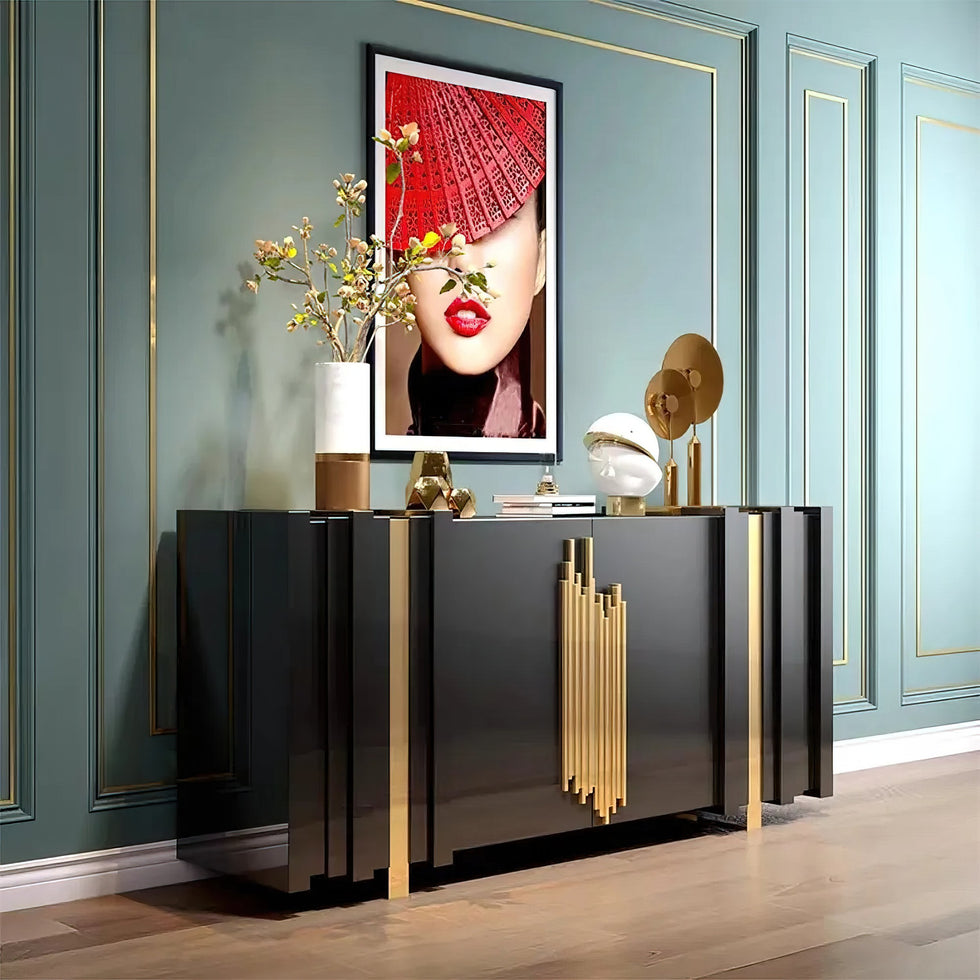 HMR - Aurea Series 63" Rectangular Sideboard Buffet with 2 Doors & 2 Shelves