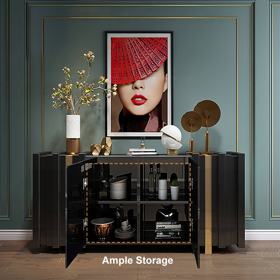 HMR - Aurea Series 63" Rectangular Sideboard Buffet with 2 Doors & 2 Shelves