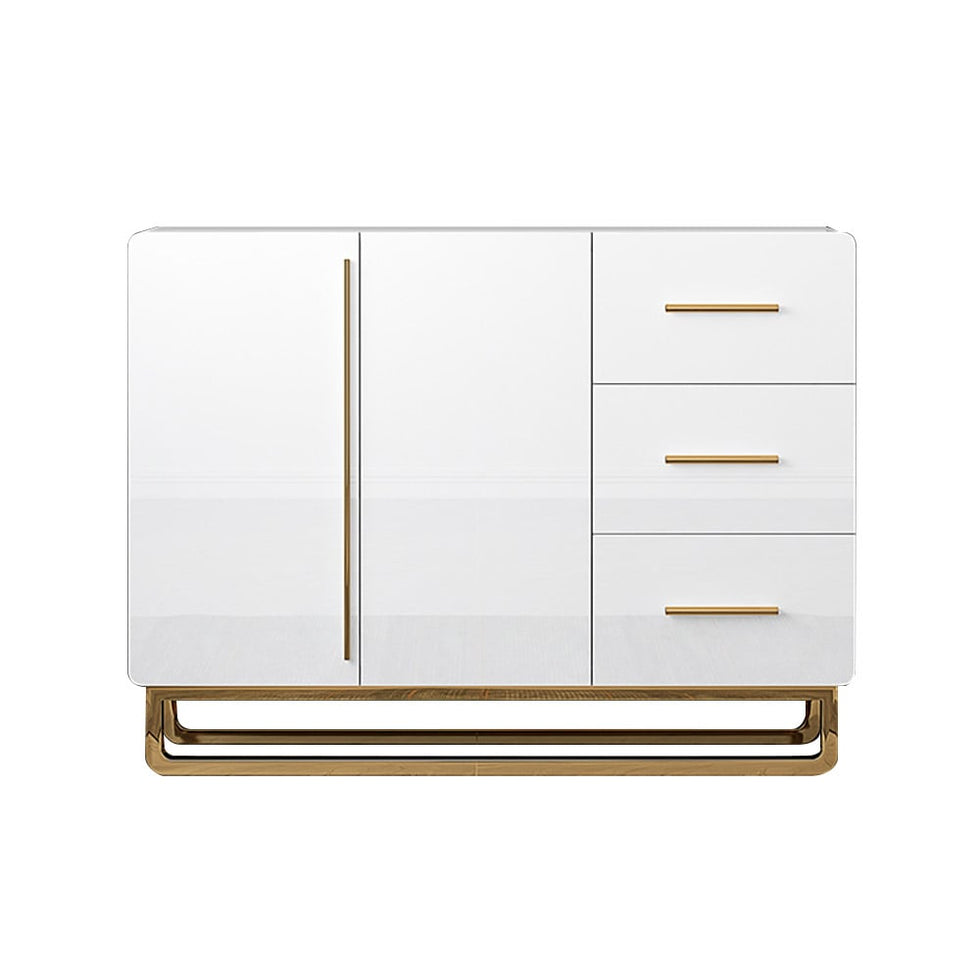 HMR - Nordic Buffet with Doors and Drawers and Adjustable Shelf in Small in White, 41.3"W
