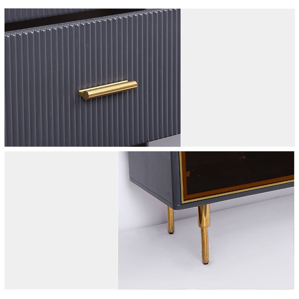 HMR - Cofab Sideboard Sintered Stone Top Luxury Buffet Tempered Glass Doors