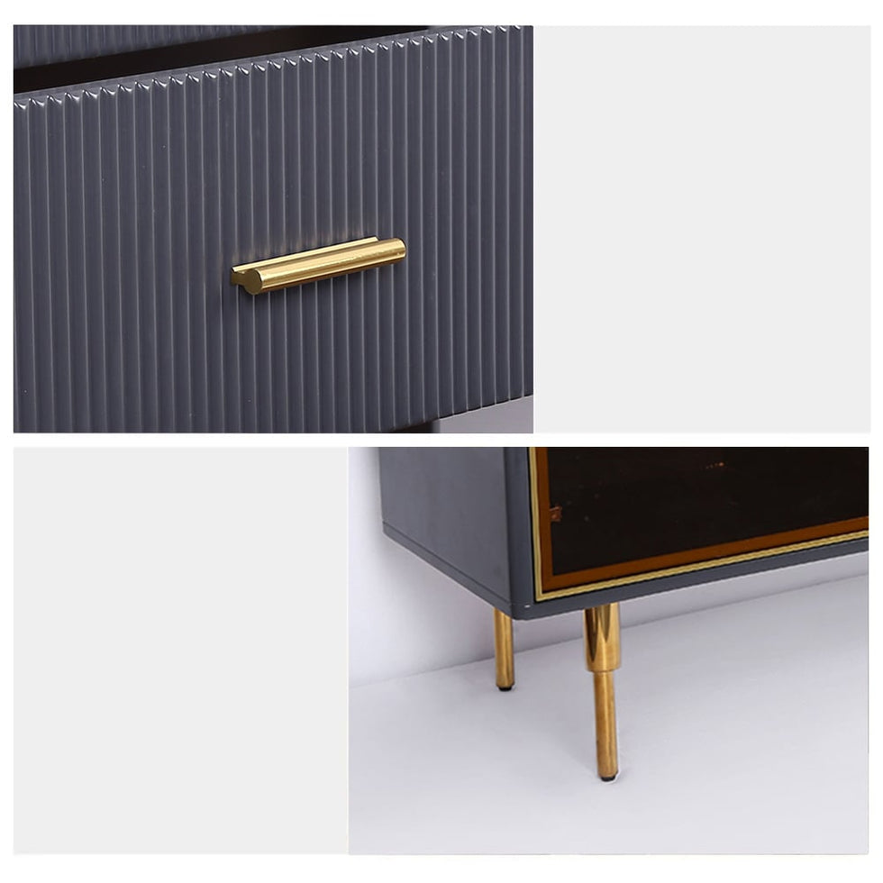 HMR - Cofab Sideboard Sintered Stone Top Luxury Buffet Tempered Glass Doors