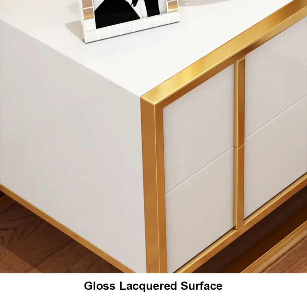 HMR - Rimh Lacquer Nightstand with 2 Drawers