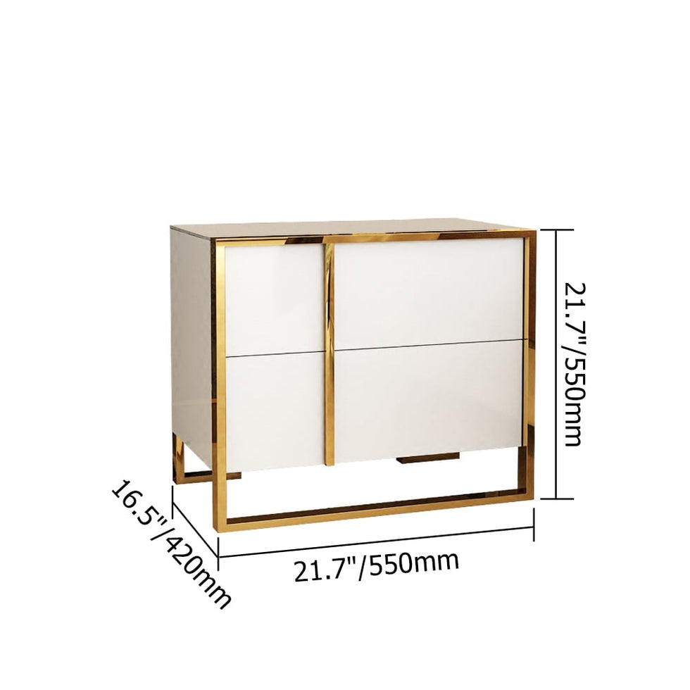 HMR - Rimh Lacquer Nightstand with 2 Drawers