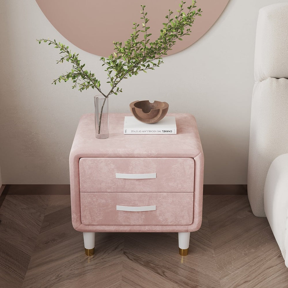 HMR - Modern Nightstand with 2 Drawers