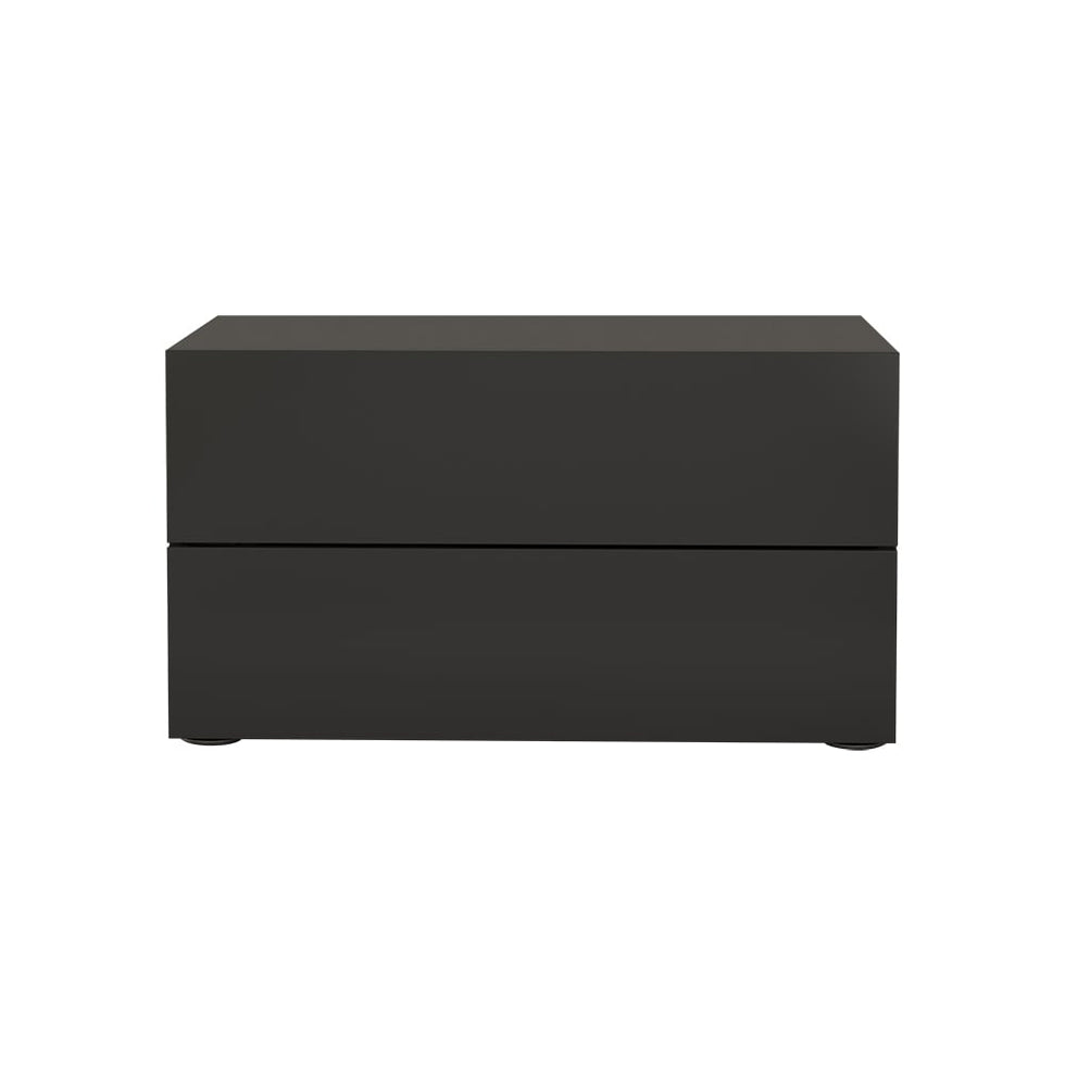 HMR - 24" Minimalist 2-Drawer Nightstand in Black
