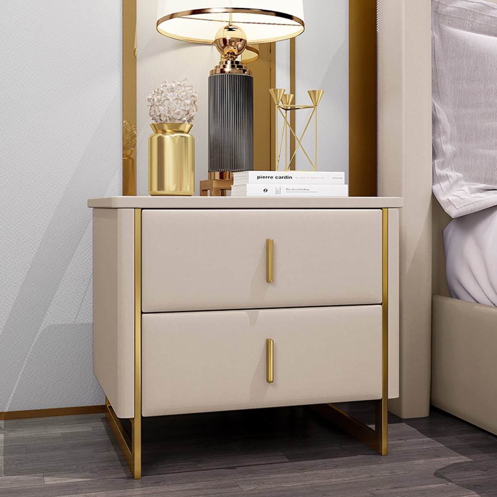 HMR - Modern Nightstand with 2-Drawer