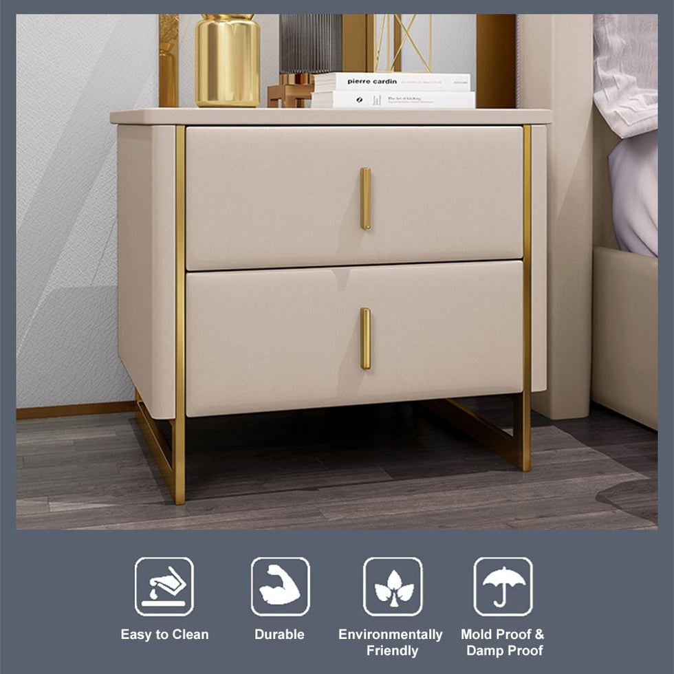 HMR - Modern Nightstand with 2-Drawer