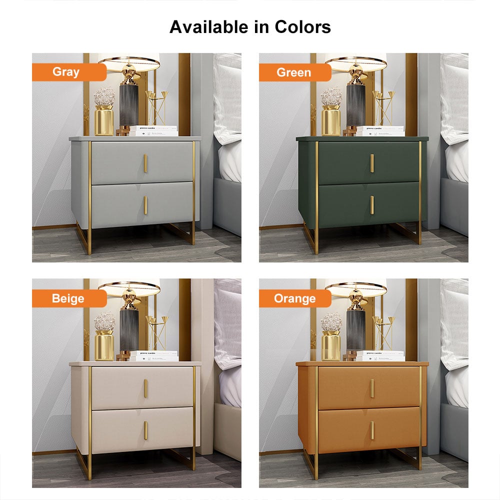 HMR - Modern Nightstand with 2-Drawer