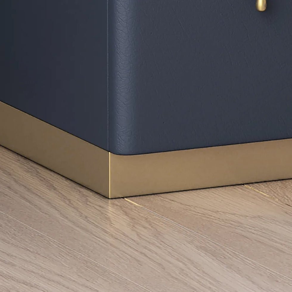 HMR - Modern Narrow 3-Drawer Nightstand with Faux Leather Upholstery