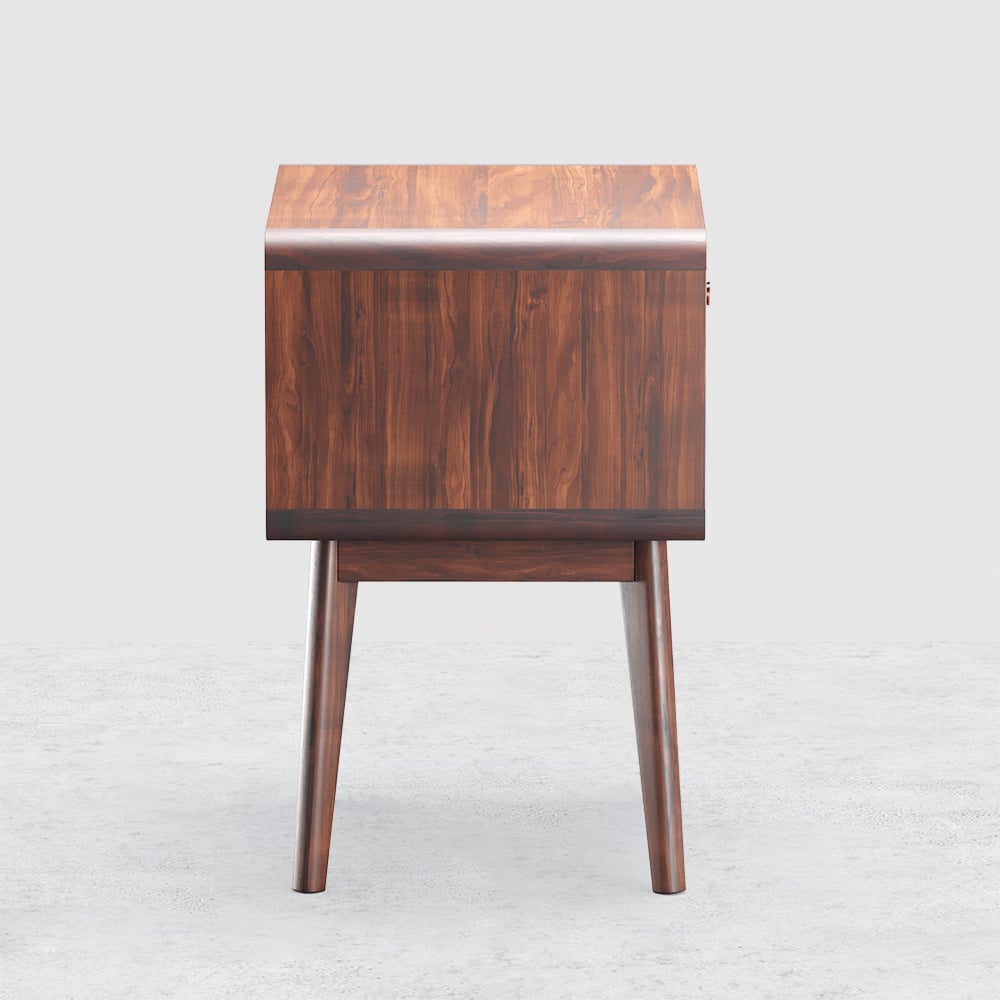 HMR - Rustic 1-Drawer Nightstand with Shelf