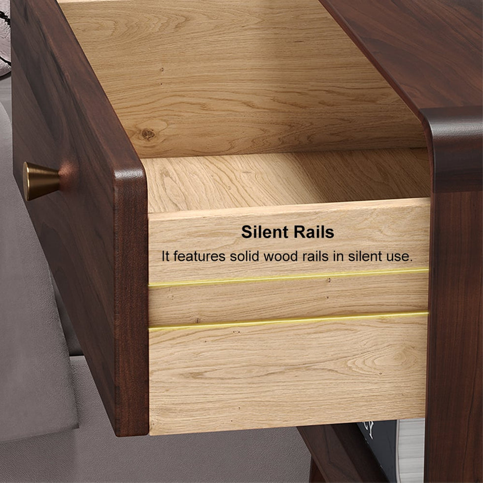 HMR - Rustic 1-Drawer Nightstand with Shelf