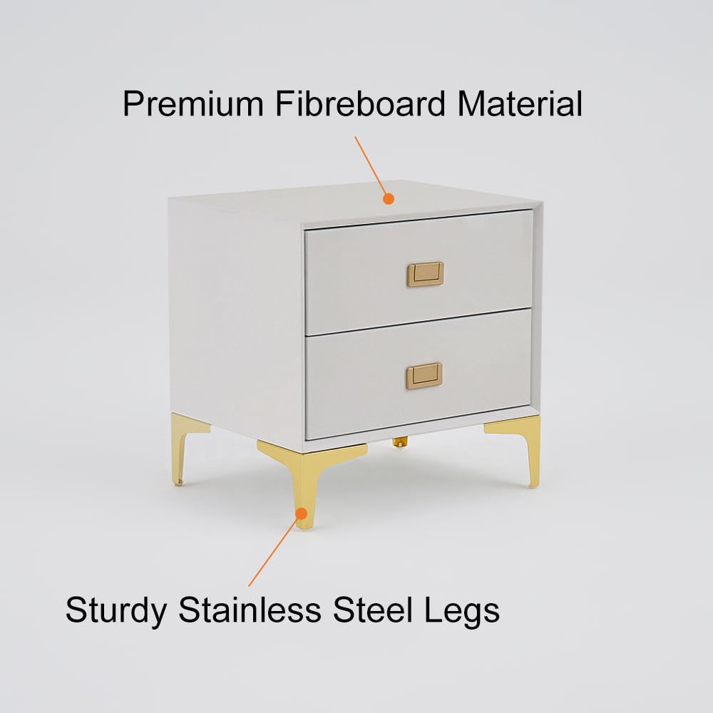 HMR - Modern 2-Drawer Nightstand