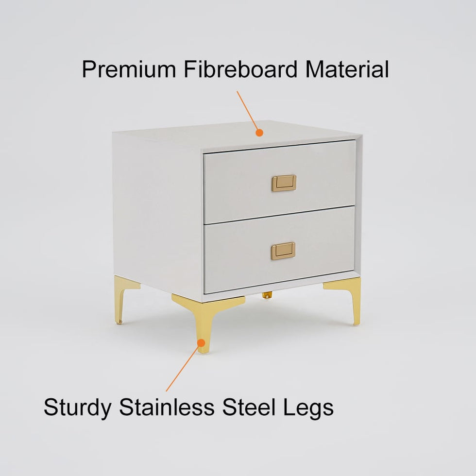 HMR - Modern 2-Drawer Nightstand