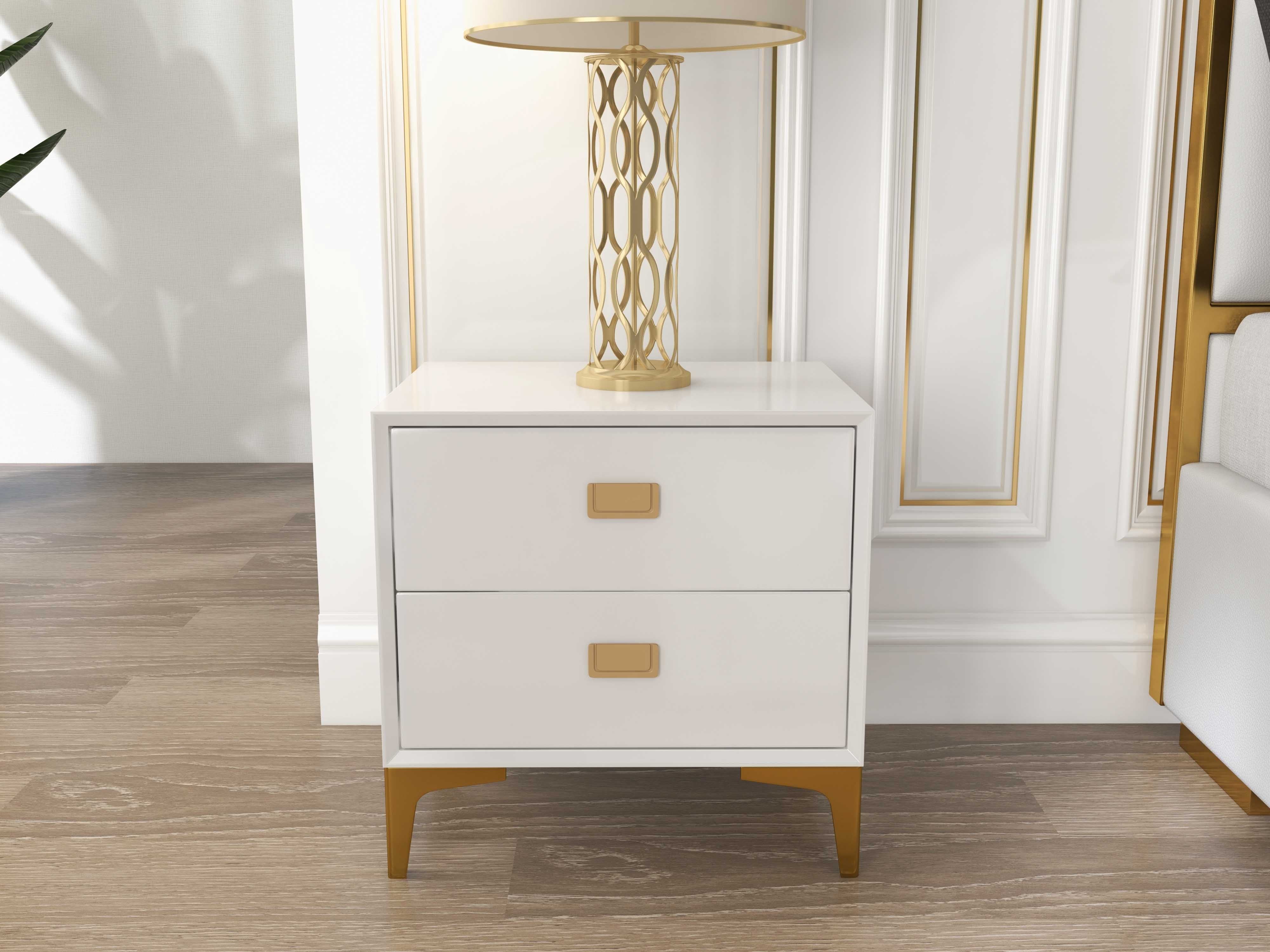 HMR - Modern 2-Drawer Nightstand