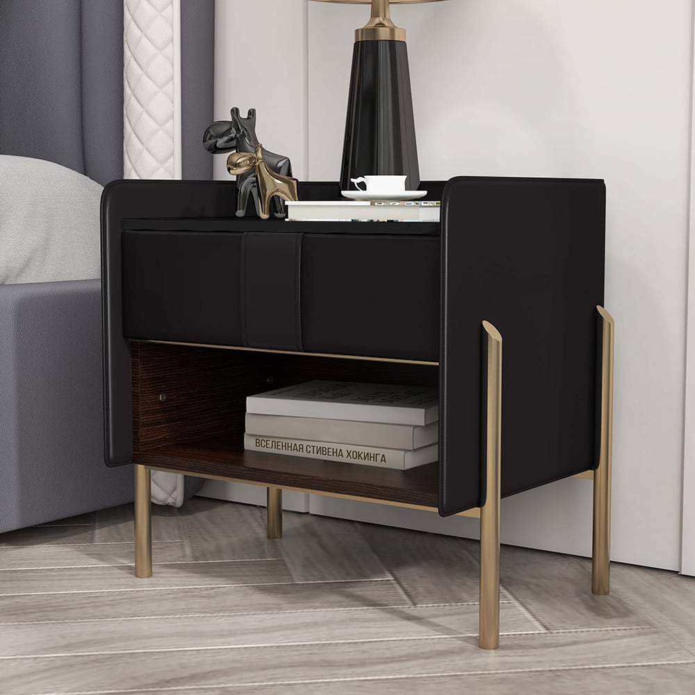 HMR - Modern Nightstand with Charger & Light