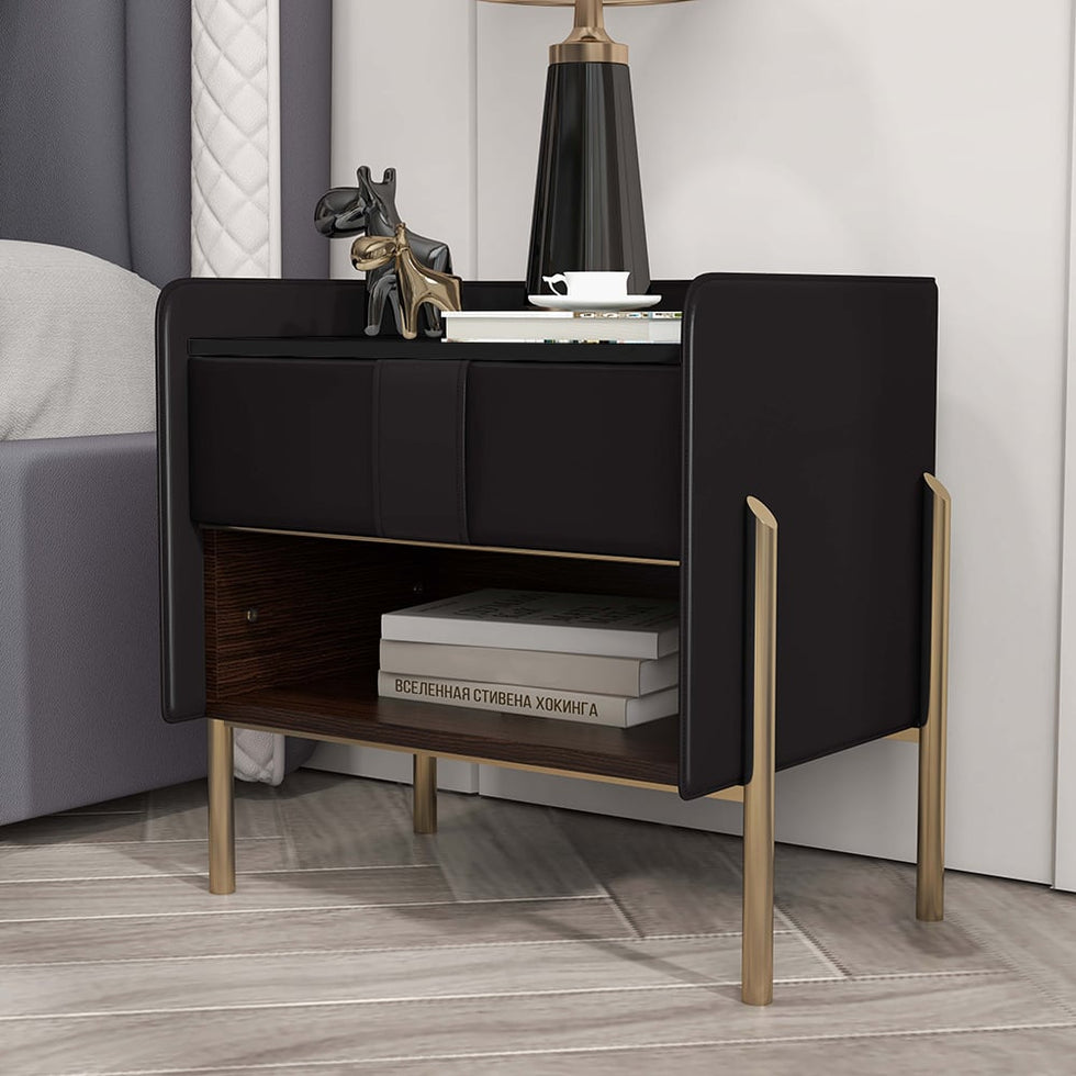 HMR - Modern Nightstand with Charger & Light