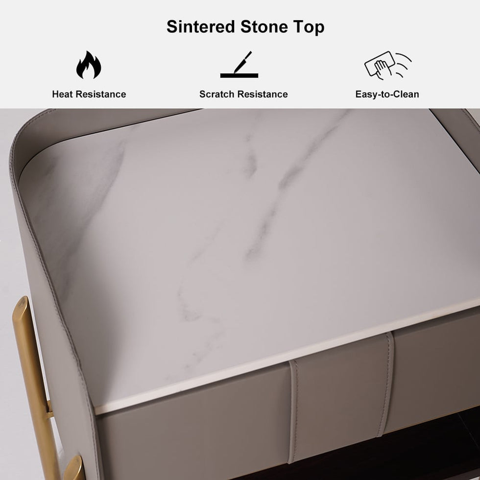 HMR - Modern Nightstand with Charger & Light