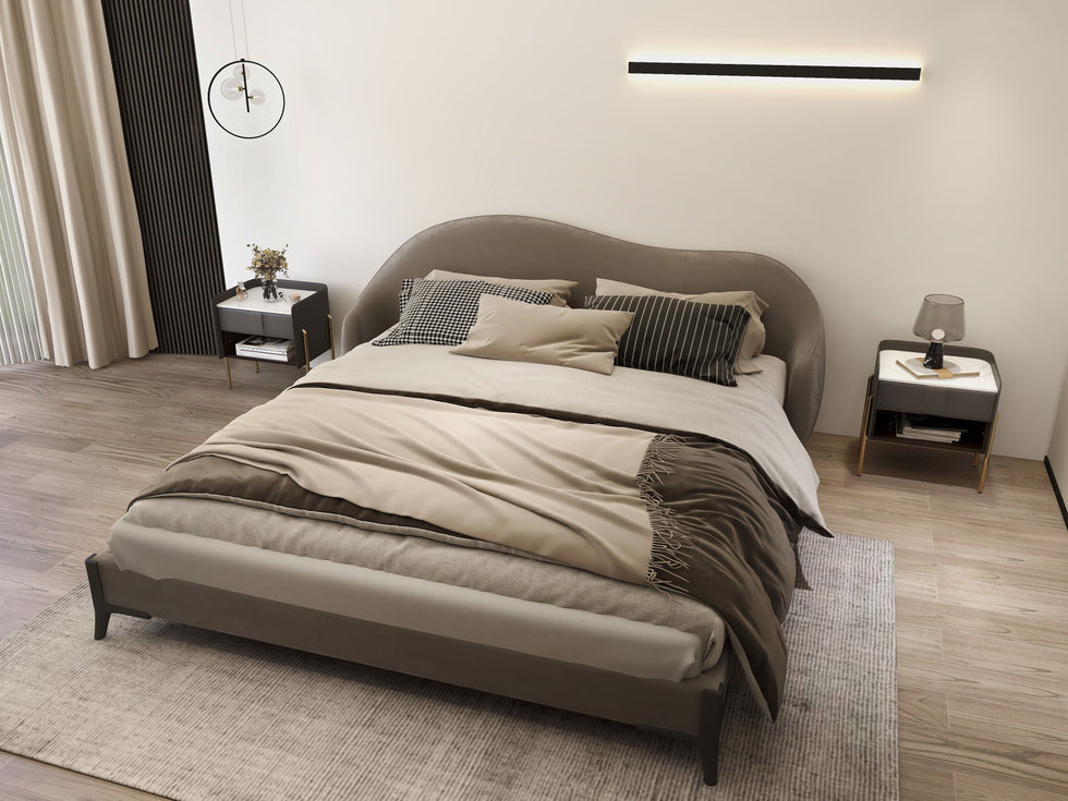 HMR - Modern Nightstand with Charger & Light