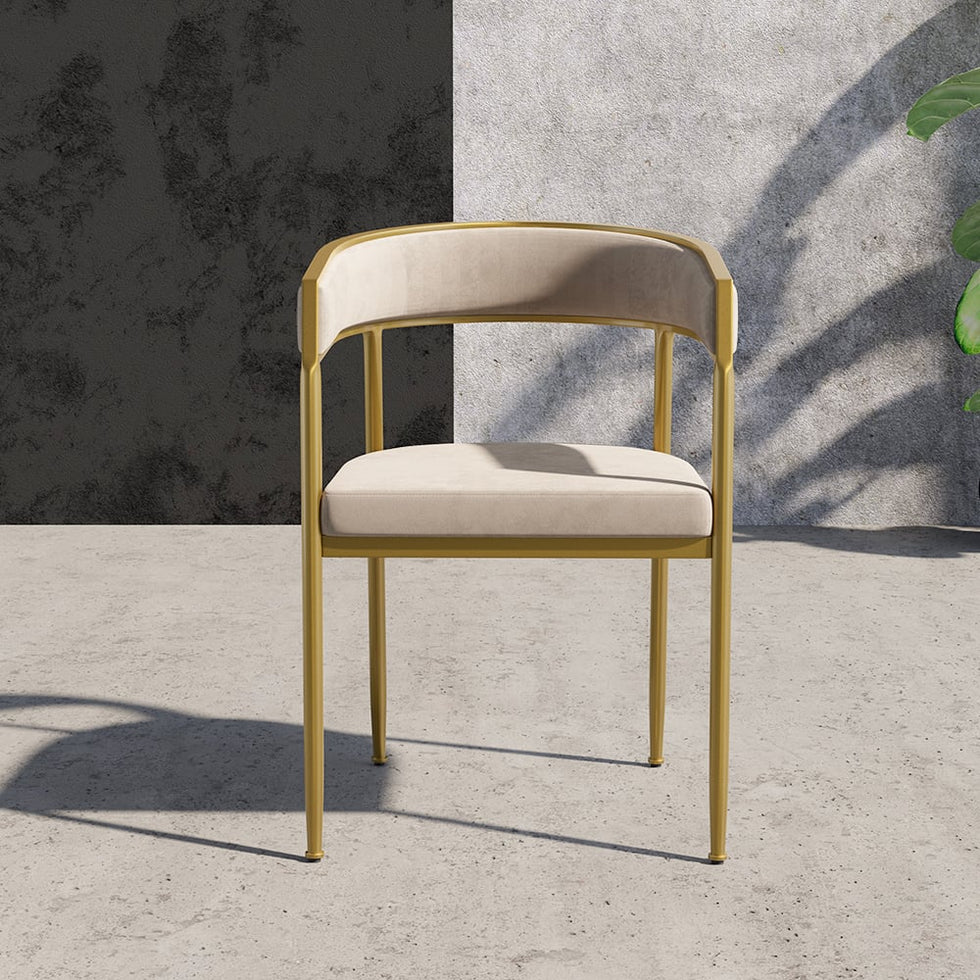 HMR - Modern Dining Chair with Upholstered Curved Back
