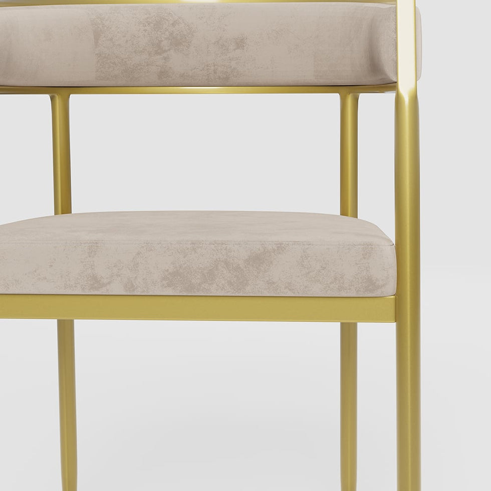 HMR - Modern Dining Chair with Upholstered Curved Back