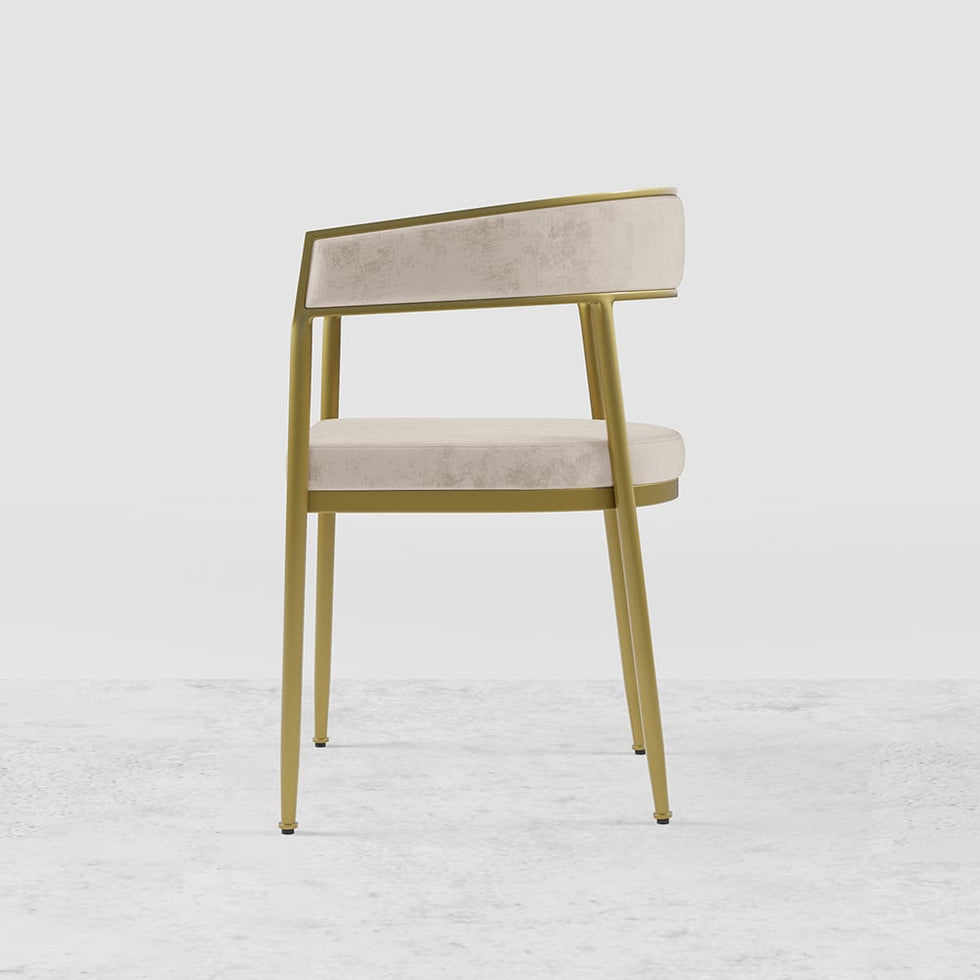HMR - Modern Dining Chair with Upholstered Curved Back