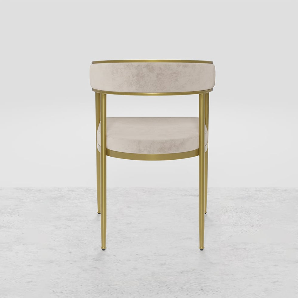 HMR - Modern Dining Chair with Upholstered Curved Back