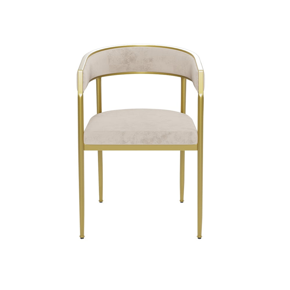 HMR - Modern Dining Chair with Upholstered Curved Back