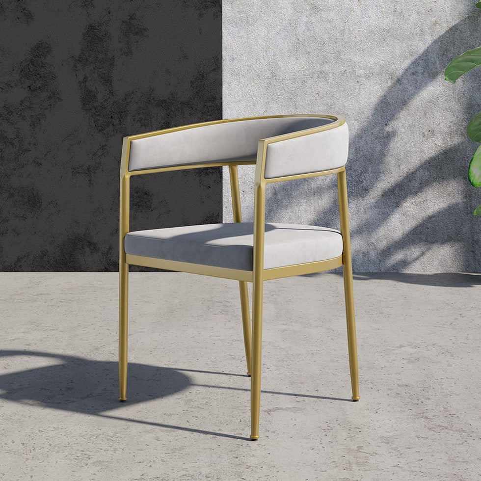 HMR - Modern Dining Chair with Upholstered Curved Back