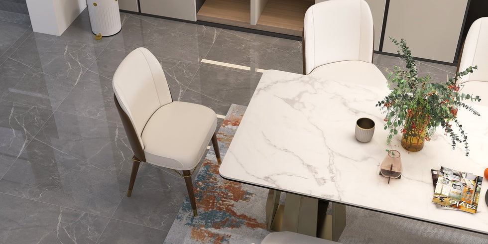HMR - Modern Dining Chairs with PU Leather Upholstery (Set of 2)