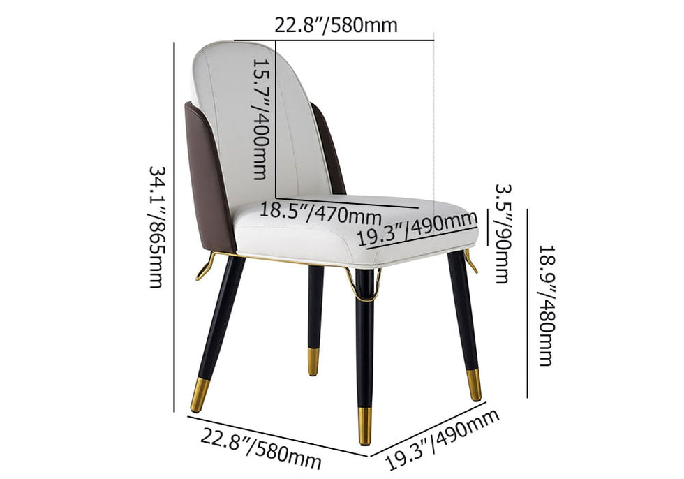 HMR - Modern Dining Chairs with PU Leather Upholstery (Set of 2)