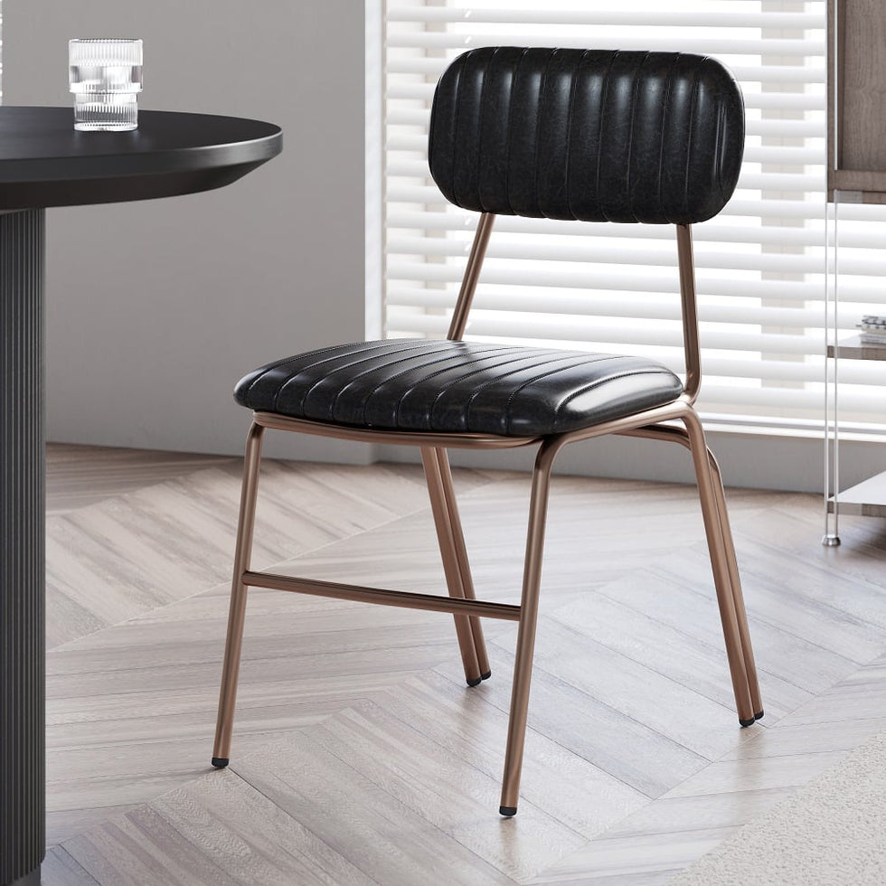 HMR - Modern Dining Chairs with Faux Leather Upholstery (Set of 2)